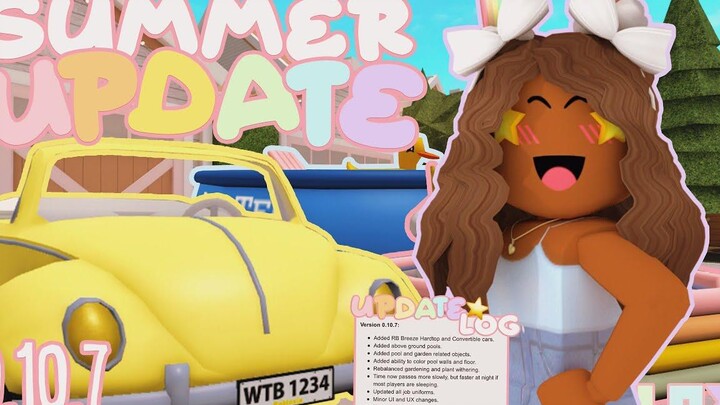 ใหม่ Bloxburg SUMMER UPDATE! 0107 *รถยนต์ สระว่ายน้ำ ลอยและอื่น ๆ* Roblox