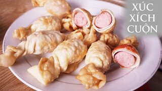 Cách làm xúc xích cuộn bột mì hình chiếc kẹo đơn giản ăn rất đã | ASMR Cooking