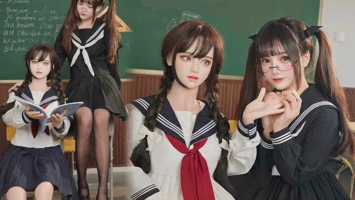 I brought my life-size figure to class!! ( •̀ ω •́ )✧