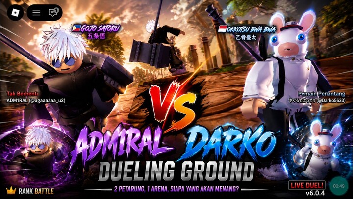 🇮🇩 Okkotsu BWA BWA vs 🇵🇭 Satoru Gojo | Dueling Ground Roblox Battle | (Rematch)