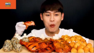 Mukbang: Đùi gà nướng và cơm nắm #anngon