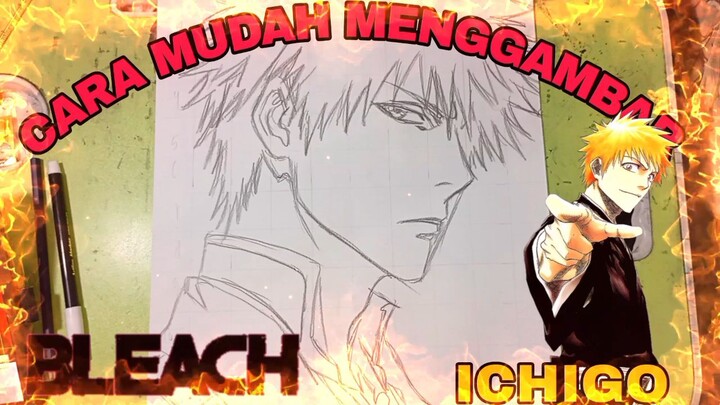 cara yang sangat mudah menggambar anime Bleach, Ichigo