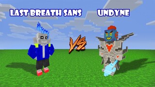 Minecraft | Last Breath Sans vs Undyne and Undyne the Undying | Both Addon Killed my pc (X_X)