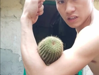 บีซิปหนีบต้นกระบองเพชร! แข็งแกร่งสุดๆ เลย