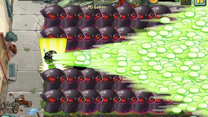 Tantangan PvZ 2 - 100 tanaman level maks vs 3 Bos Zombi Berita dengan 45.000 poin nyawa