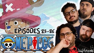 BAND REACTS: ONE PIECE EP 83-86 REACTION | FIRST TIME WATCHING ONE PIECE ANIME | TONY TONY CHOPPER!