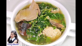 ต้มจืดตำลึง หมูสับ เซี่ยงจี๊ Ivy Gourd Leaves Soup with Ground Pork & Pork Kidney l Sunny Thai Food