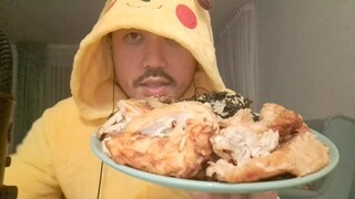ASMR AIRFRYER SOY CHICKEN BREAST & STICKY RICE - EATING SOUNDS