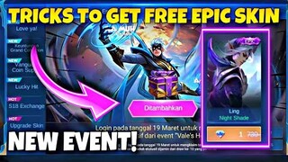 TRICKS FOR FREE SKIN MOBILE LEGENDS | NEW EVENT MOBILE LEGENDS - PROMO DIAMONDS EVENT ML - EVENT ML