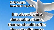 Daily Insight November 14, 2025 #faith #saint #insight