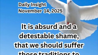 Daily Insight November 14, 2025 #faith #saint #insight