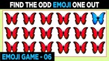 Butterfly and Animal Emoji Odd One Out Games No 06 | Find The Odd Emoji Out | Animal Emoji Puzzles