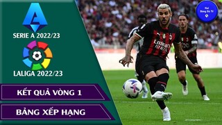 KẾT QUẢ, BẢNG XẾP HẠNG VÒNG 1 SERIE A Ý 22/23 I LALIGA TÂY BAN NHA 22/23