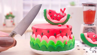 Satisfying Miniature Watermelon Cake Decorating | Perfect Tiny Fondant Cake Idea