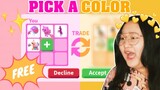ONE COLOR TRADING CHALLENGE IN ADOPT ME | FREE ITEMS (SWERTE)