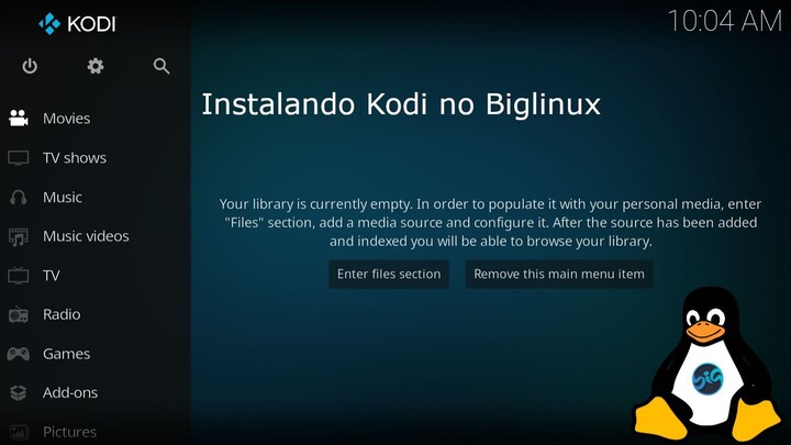 Kodi no Biglinux