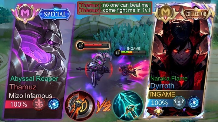 I MET PRO SUPREME THAMUZ IN 1V1!! HE DESTROY ME!🥲(DYRROTH VS THAMUZ BEST BUILD)