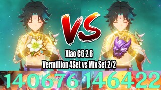 Xiao C6 2.6 Vermillion 4Set vs Mix Set 2/2 Damage Comparison - Is It Worth It?