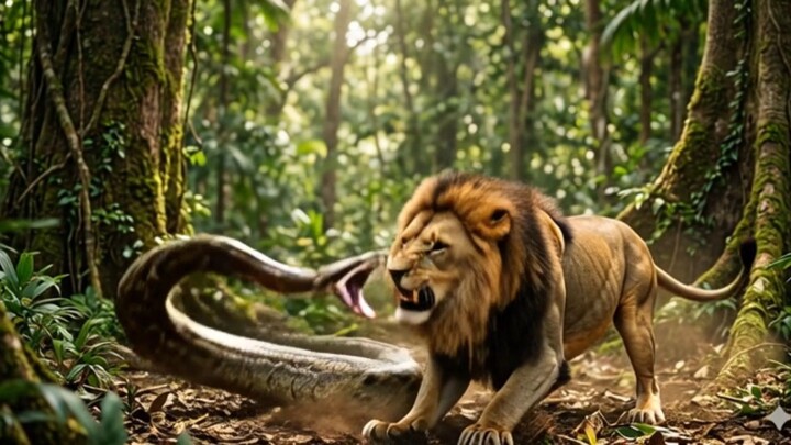 Epic Battle: Tiger vs Giant Snake in the Wild! 🐅🐍