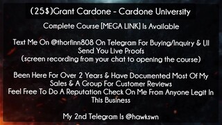 (25$)Grant Cardone course - Cardone University download