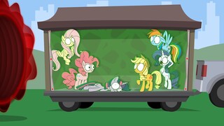 Con người xâm chiếm Ponyville, M6 bị bắt và ba công chúa bị đánh bại