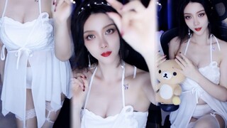 [Xuxu ASMR] Góc nhìn kép | Người phụ nữ mặc váy ngủ màu trắng xoa tai bạn ~