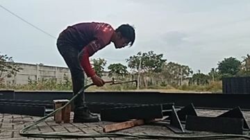 Pemotongan wf 250 menggunakan blander potong