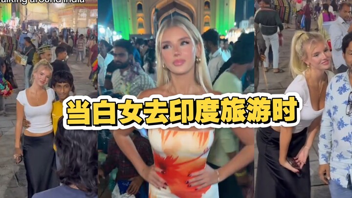Khi cô gái đi du lịch Ấn Độ, một mình bước trên đường phố Ấn Độ
