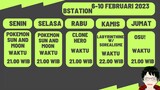 Live Schedule 6-10 Februari