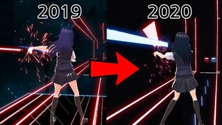 [Beat Saber] Overkill (EXPERT+) Same Map, One Year Apart