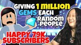 GIVING 1 MILLION GEMS EACH TO RANDOM PLAYERS 💎 IN PET SIMULATOR X (Roblox Tagalog)