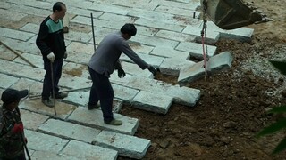 The dam in front of the door was simply paved.