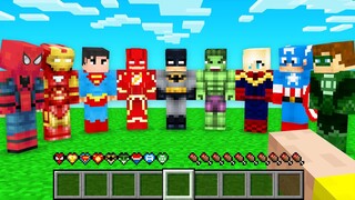 Minecraft But There’s Custom SUPERHERO Hearts!