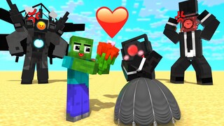 Monster School : Skidibi Toilet x CameraMan x TvMan True Love - Minecraft Animation