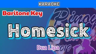 Homesick by Dua Lipa (Karaoke : Baritone Key)