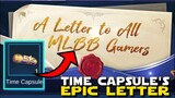WHAT'S INSIDE THE 515 TIME CAPSULE REVEALED! MOONTON'S EPIC LETTER! | MLBB 515  TIME CAPSULE