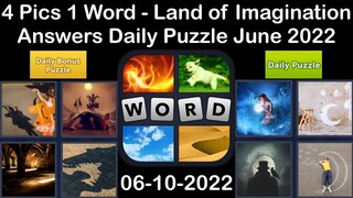 4 Pics 1 Word - Land of Imagination - 10 June 2022 - Answer Daily Puzzle + Bonus Puzzle