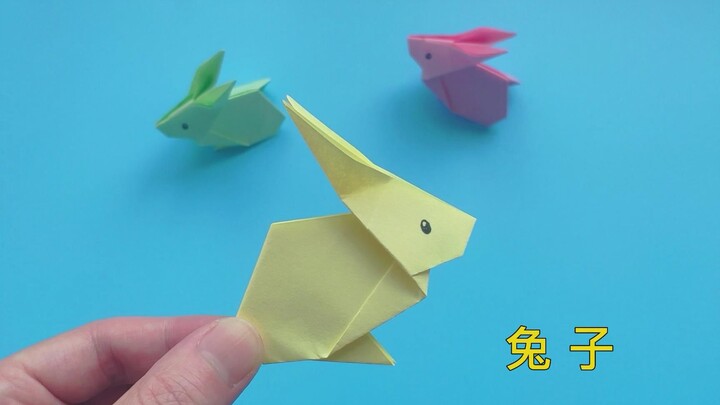 Rabbit origami tutorial, handmade simple three-dimensional bunny