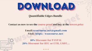 [WSOCOURSE.NET] Quantifiable Edges Bundle