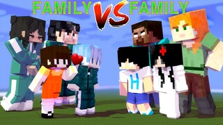 Squid Game Family VS Herobrine Family - Monster School Minecraft Animation