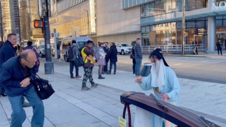 加拿大古筝演奏/精忠报国/   外国老大爷仔细看看？嗯，这就是中国的古筝。“…我愿守土复开疆，堂堂中国要让四方，来贺”