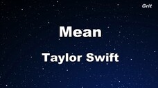 Mean Taylor Swift Karaoke With Guide Melody