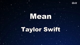 Mean  Taylor Swift Karaoke With Guide Melody
