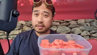 ASMR EATING SOUNDS - SWEET & JUICY WATERMELON 🍉STORYTIME: MEETING THE CROATIAN FAMILY