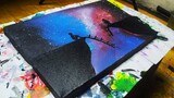 Cara melukis langit malam dan bintang || Milky way acrylic painting