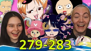 STRAW HAT THEATER 👒 One Piece Ep 279 - 283 REACTION & REVIEW