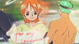 Nami throws clothes to Zoro. This place is too old and married!