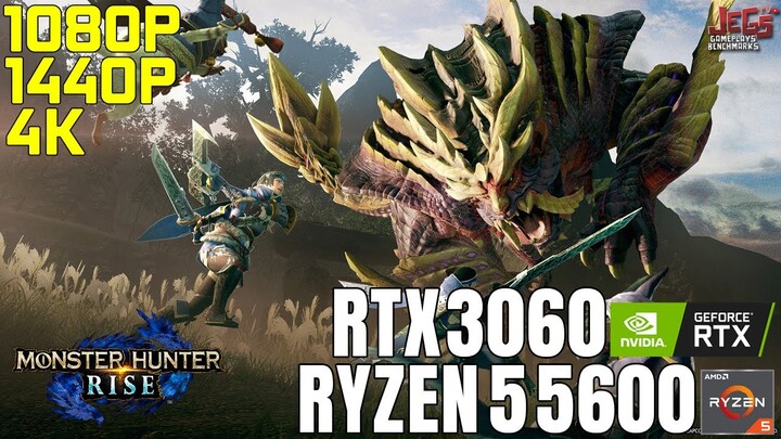 Monster Hunter Rise | Ryzen 5 5600 + RTX 3060 | 1080p, 1440p, 4K benchmarks!