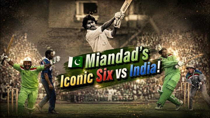 Javeed Miandad last ball six,Javed miandad vs India