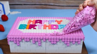 วิธีทำเค้กวันเกิด LEGO ในชีวิตจริง - Lego Cake Mukbang/Stop Motion Cooking ASMR